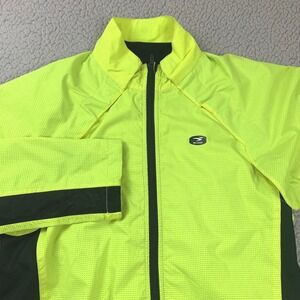 Sugoi Zap Versa Jacket Mens L Neon Yellow Reflective Convertible Cycling Vest